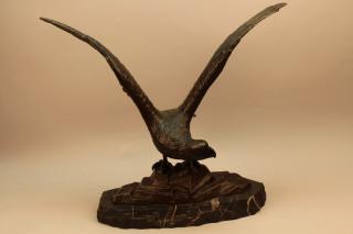 Appraisal: Peder Marius Jensen - Bronze falcon mounted on marble base