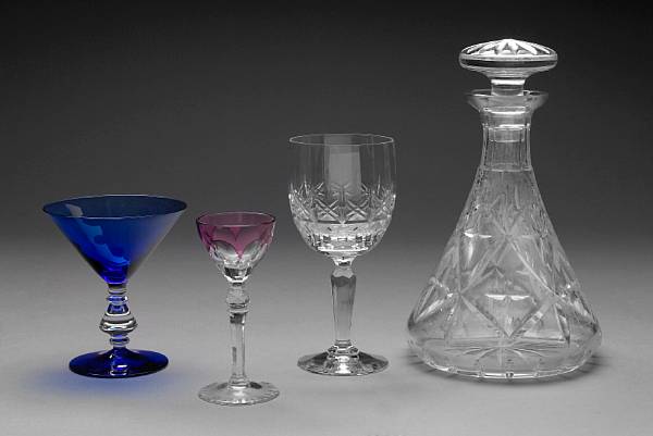 Appraisal: A collection of assorted stemware comprising twelve crystal goblets five