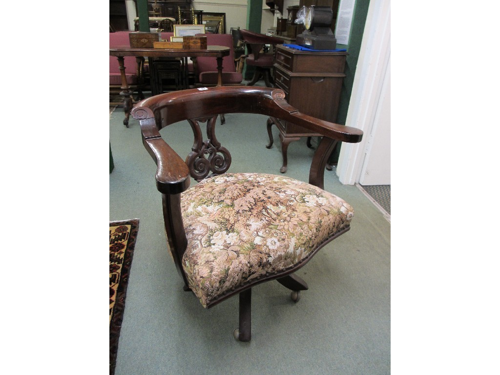 Appraisal: Edwardian mahogany desk chair