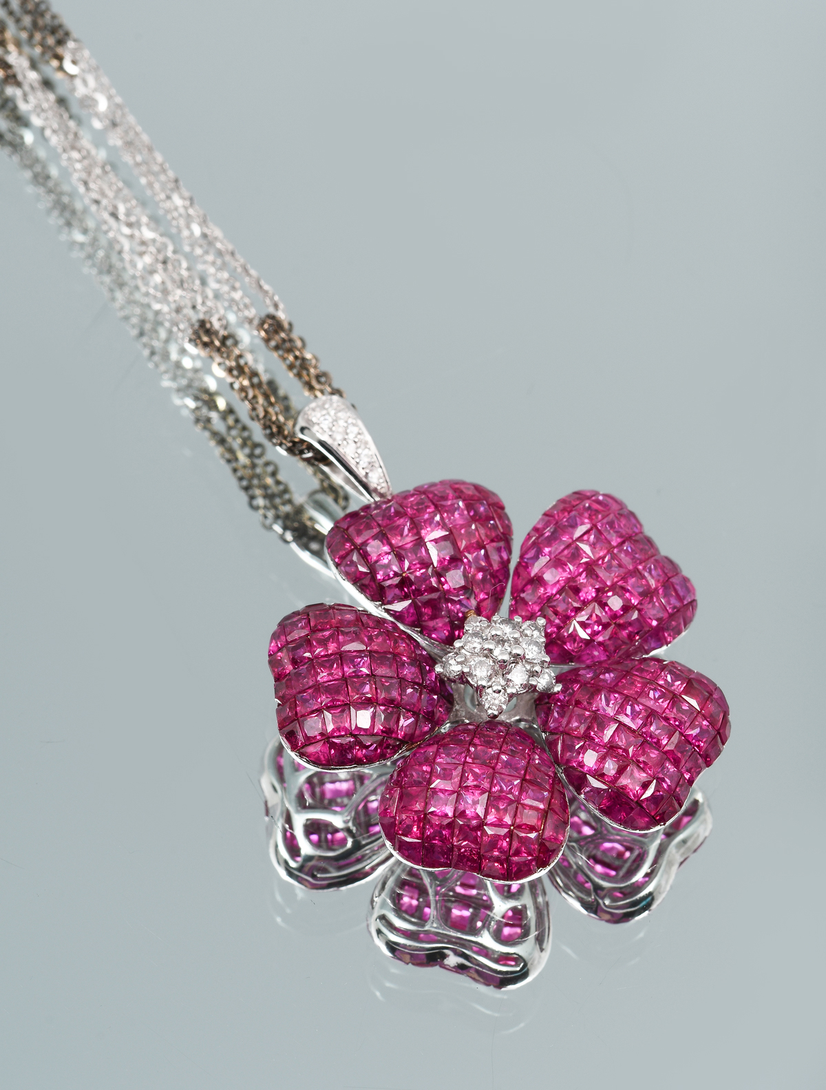 Appraisal: MAGNIFICENT VAN CLEEF AND ARPEL STYLE NECKLACE WITH K RUBY