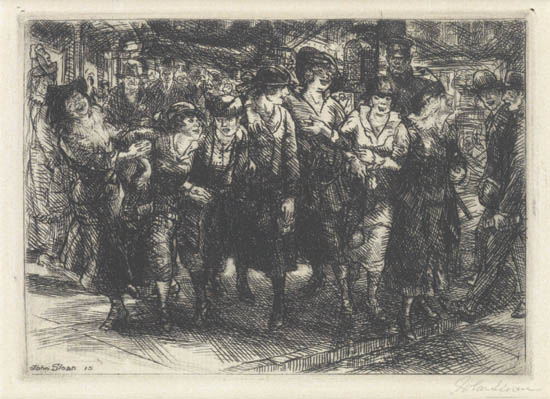 Appraisal: JOHN SLOAN Return from Toil Etching x mm x inches