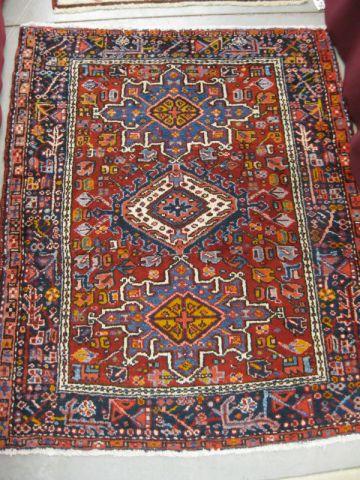 Appraisal: Heriz Persian Handmade Rug triple medallion red field ' x