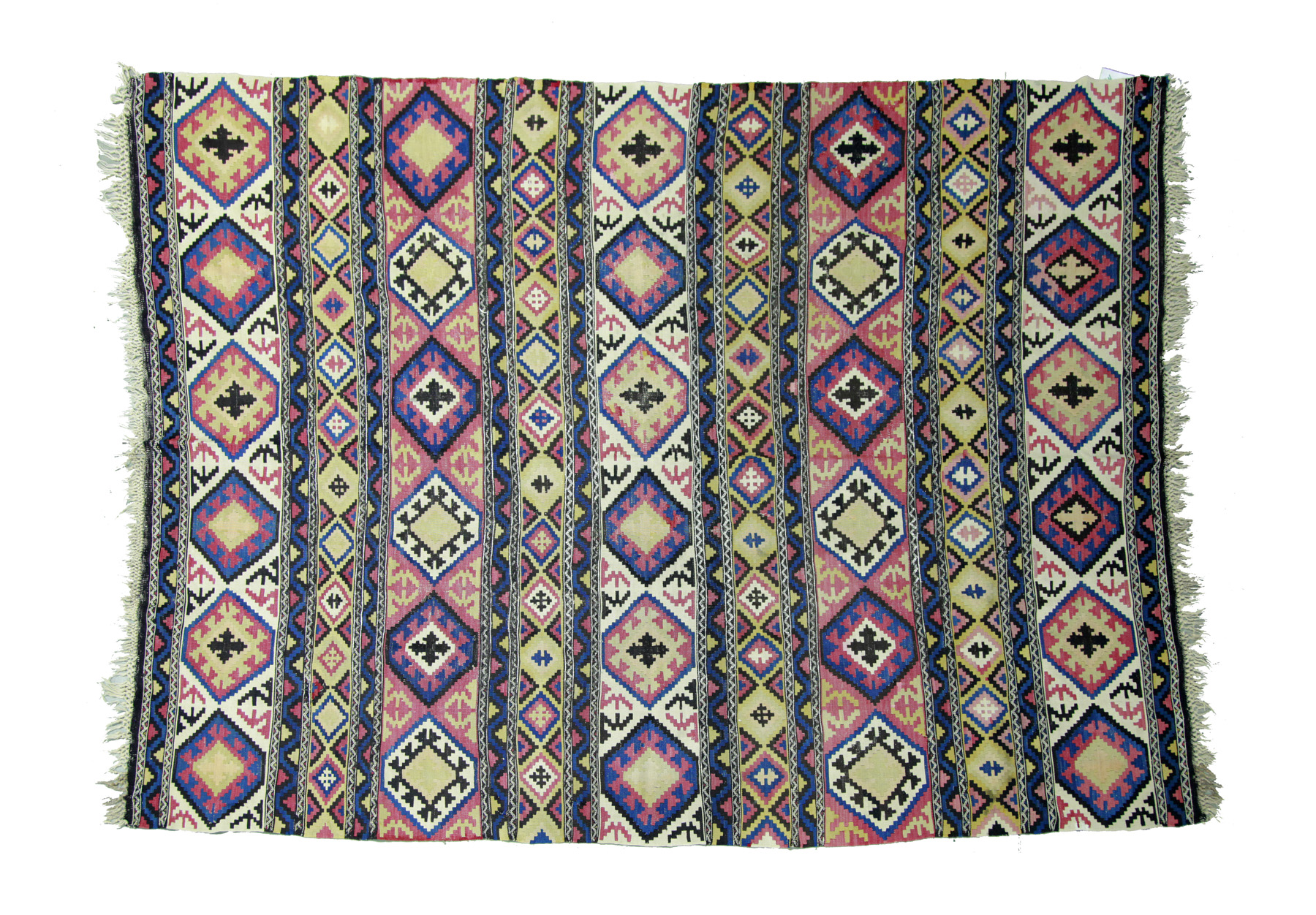 Appraisal: ORIENTAL RUG Russia ca Shirvan Kilim Polychrome bands including brown