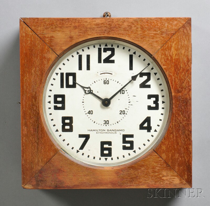 Appraisal: Hamilton-Sangamo Wall Clock Lancaster Pennsylvania and Springfield Massachusetts c a