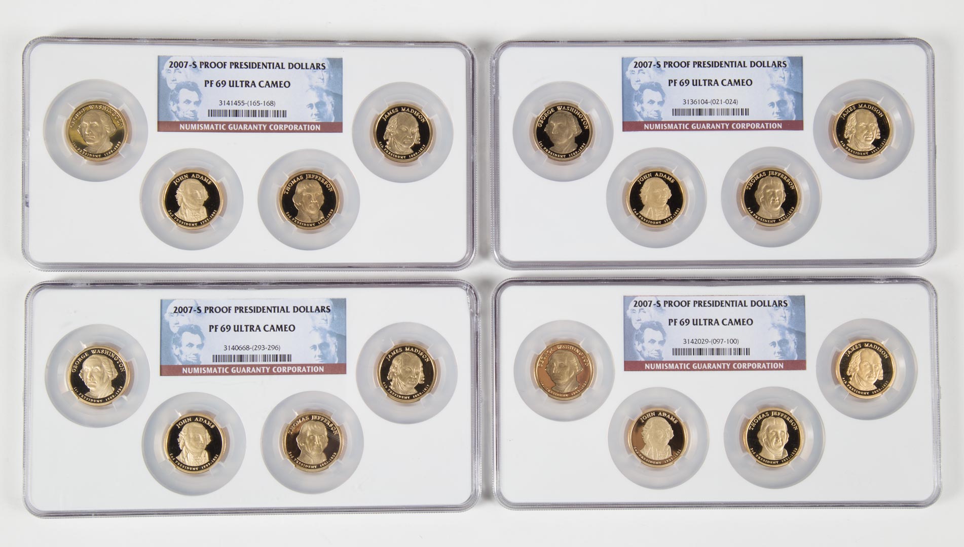 Appraisal: USA Presidential Dollar Sets s Four -coin Presidential Dollar proof