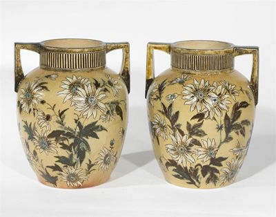 Appraisal: A pair of Martin Brothers stoneware vases by Robert Wallace