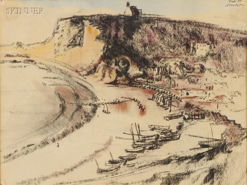 Appraisal: Theodore Lux Feininger American b The Cliffs at Etretat France