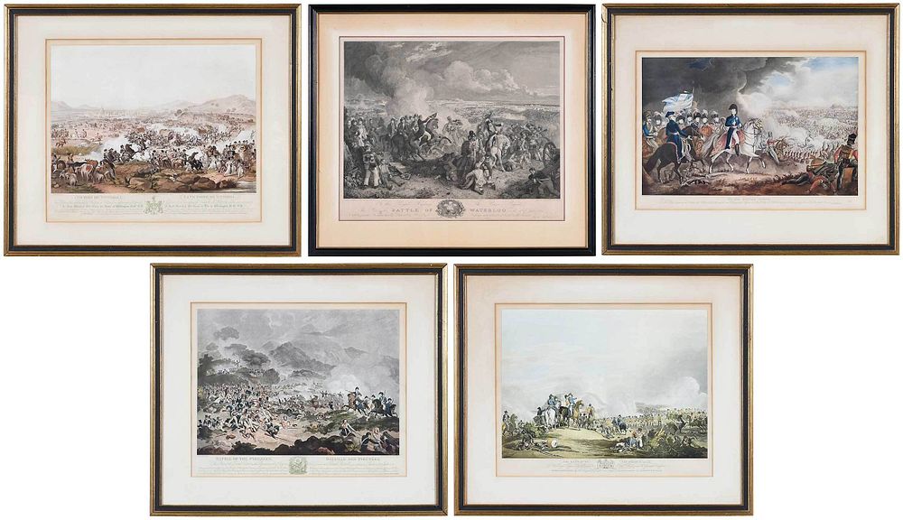 Appraisal: Five Military Related Prints th century or after The Battle