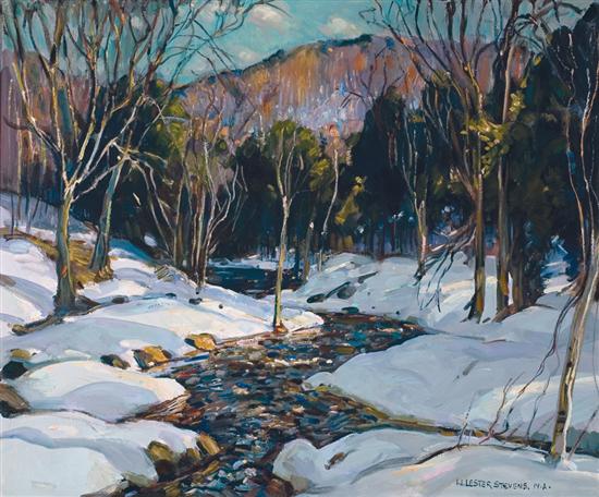 Appraisal: WILLIAM LESTER STEVENS American - Brook in Winter oil on