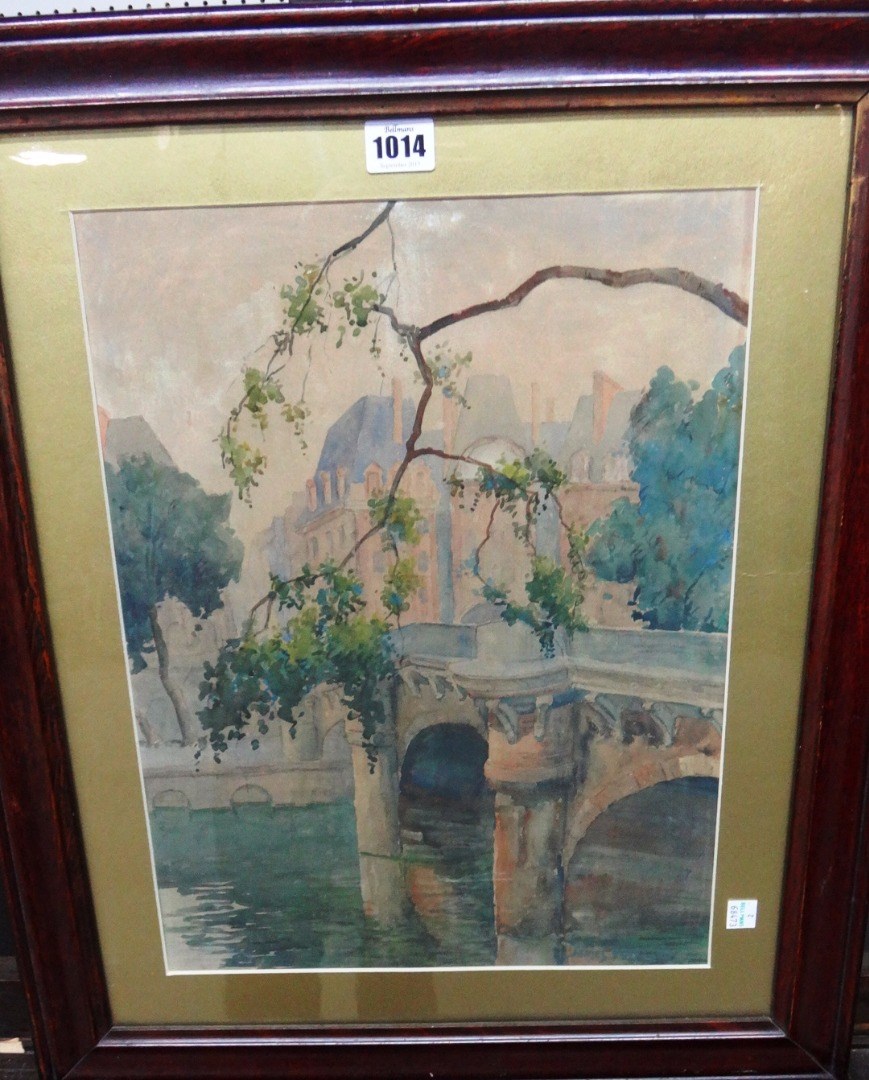 Appraisal: James Paterson - The Pont Neuf Paris watercolour signed cm