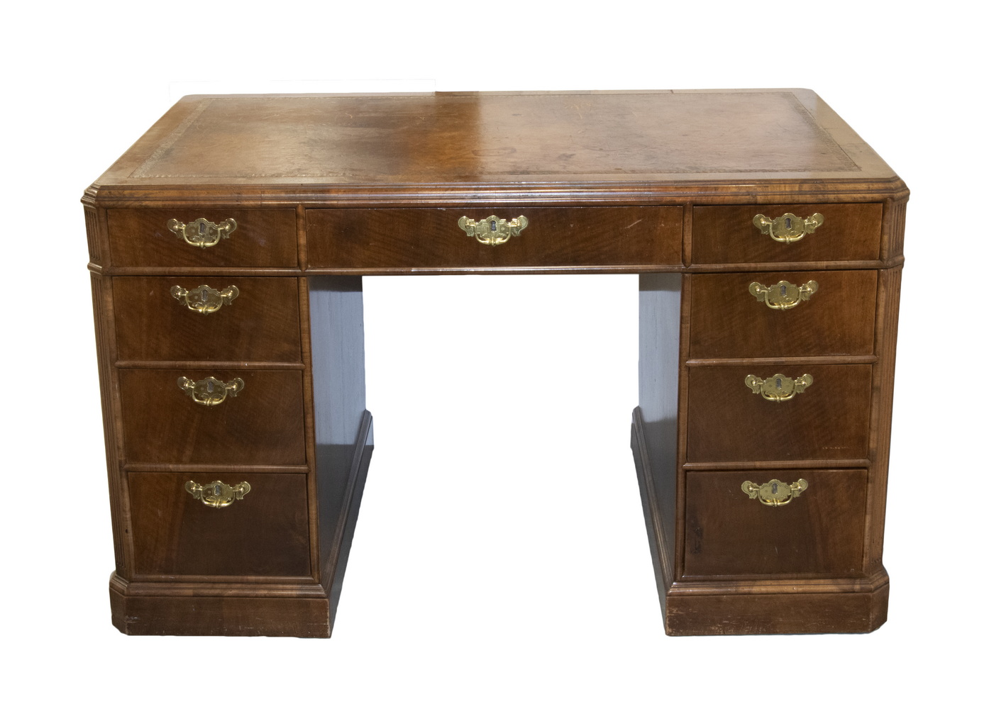 Appraisal: ENGLISH PEDESTAL DESK Georgian Style Mahogany Kneehole Desk early th