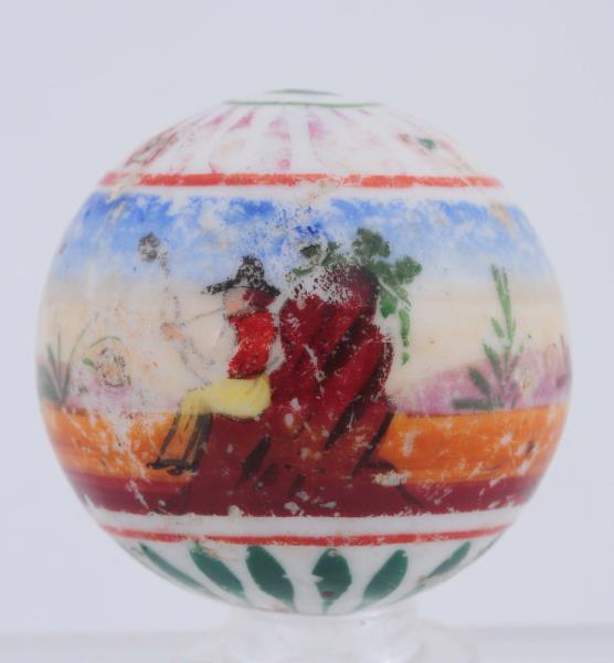 Appraisal: Scenic China Marble Depicting a man on a stump smoking