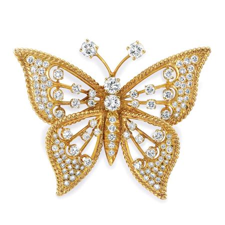 Appraisal: Gold and Diamond Butterfly Brooch Cellino Estimate -