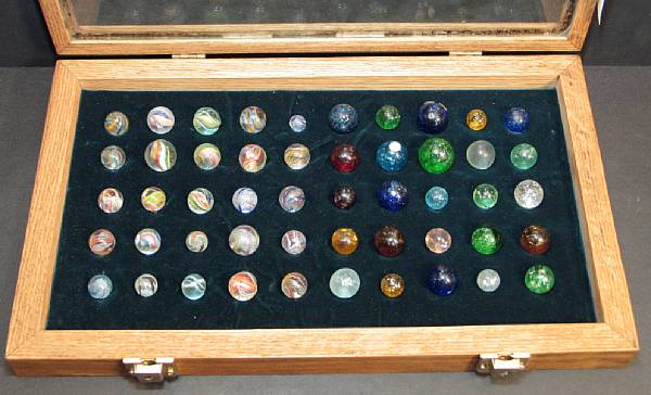 Appraisal: Mica and other Handmade Marbles A quantity of pre- s