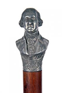 Appraisal: George Washington Pewter Cane- Ca - A well cast bust