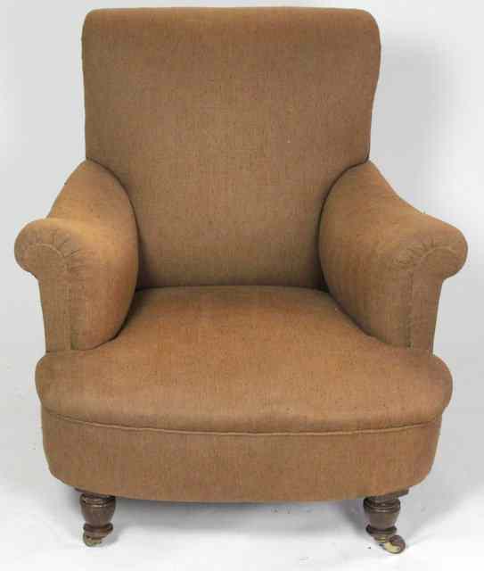 Appraisal: A late th Century upholstered armchair on turned front legs