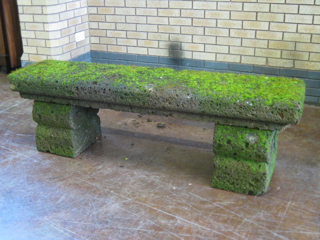 Appraisal: A th Century rustic stone Bench ft wide approx