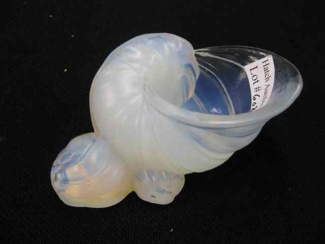 Appraisal: Sabino French Art Glass Figural Salt Cellar snail '' x