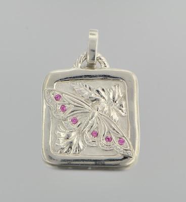 Appraisal: A Sterling Silver and Pink Sapphire Pendant by SeidenGang Of