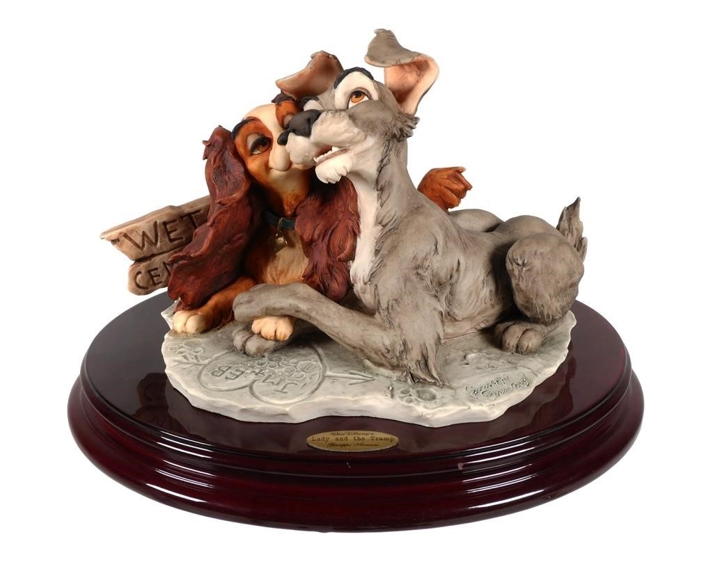 Appraisal: Giuseppe Armani Disney Lady The Tramp sculpture C Hand signed