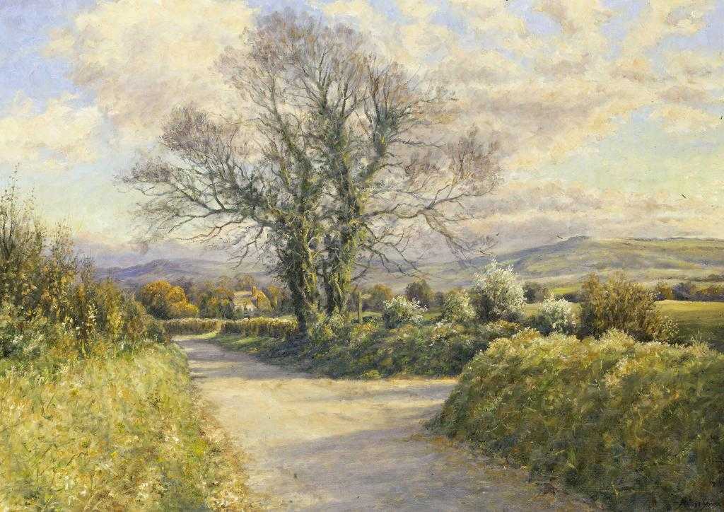 Appraisal: MERVYN GOODE - LANE SIDE ASH TREE AND DISTANT DOWNS