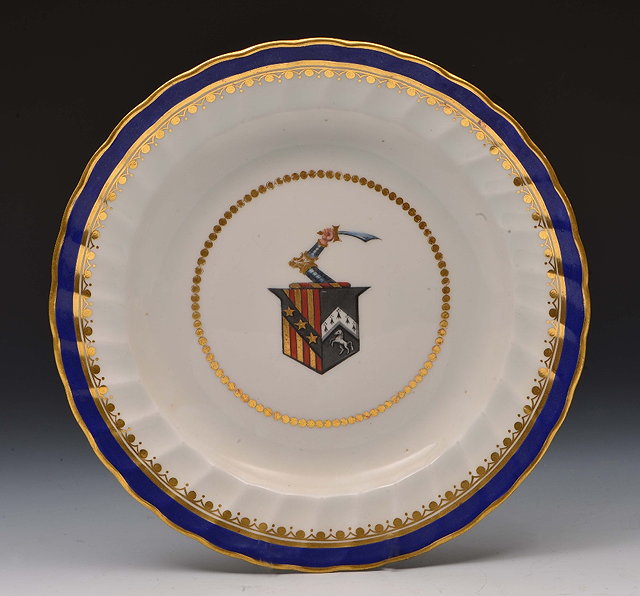 Appraisal: Derby platecirca decorated in polychrome enamels with armorials within a