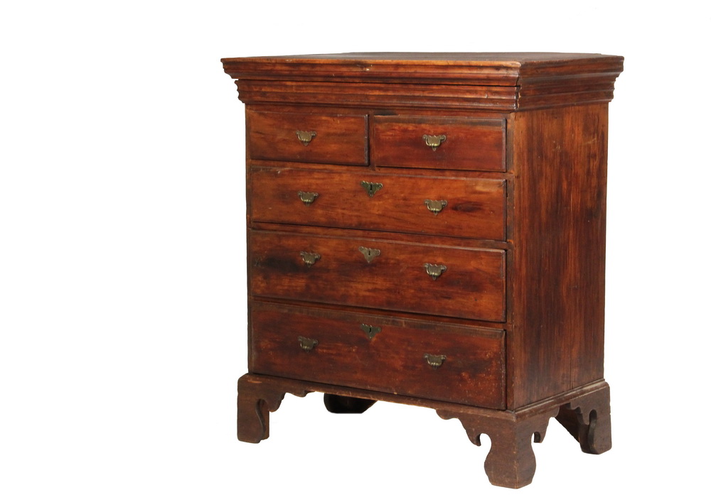 Appraisal: COUNTRY CHIPPENDALE CHEST - th c Chippendale Chest having the