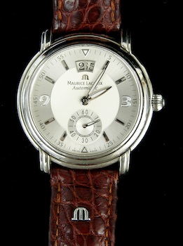 Appraisal: A Maurice Lacroix Masterpiece Grand Guichet Wristwatch Stainless steel watch