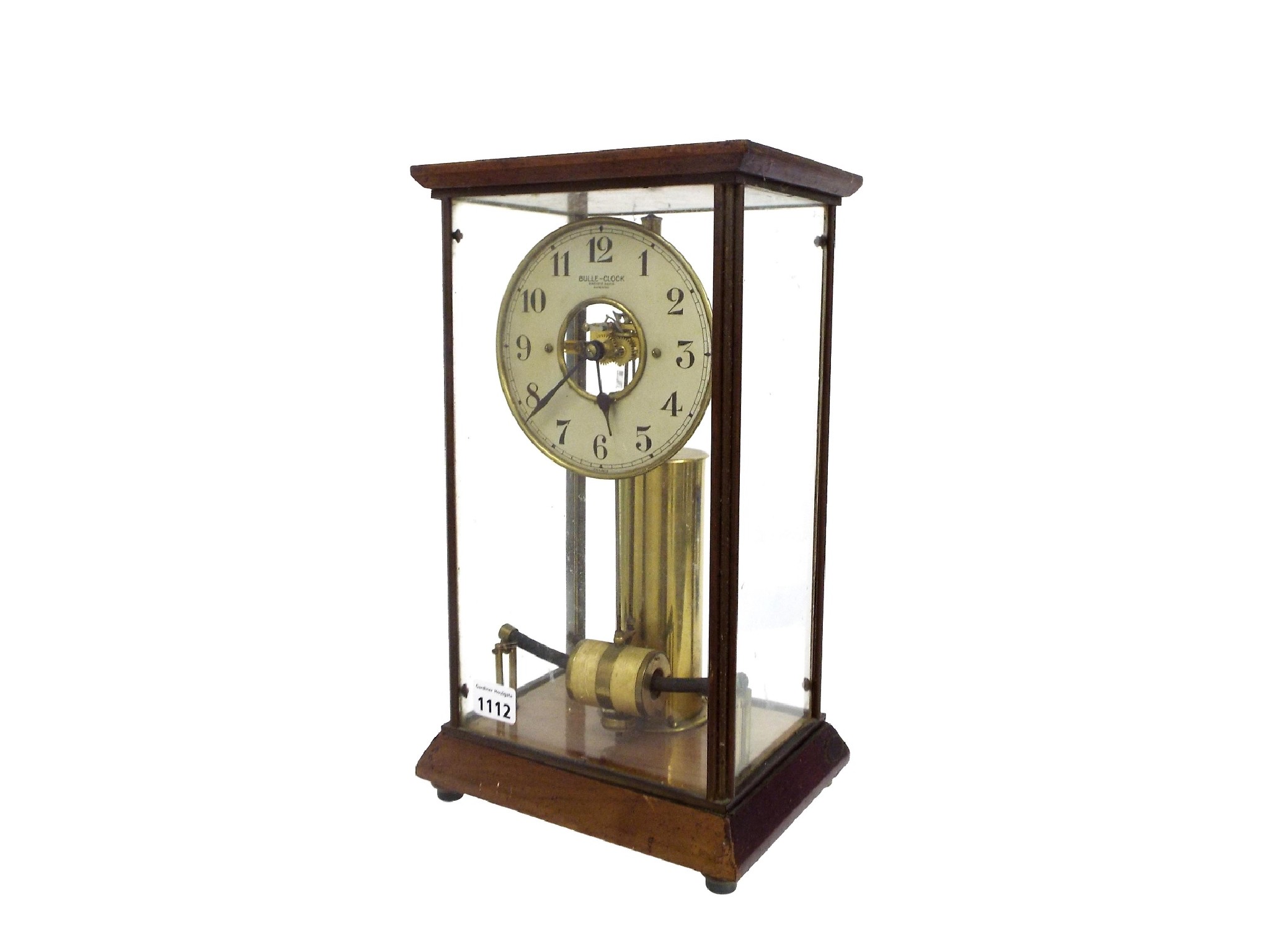 Appraisal: Bulle mahogany four glass electric mantel clock the silvered chapter