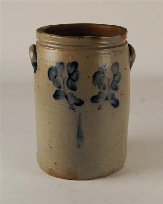 Appraisal: A Cobalt Decorated Three Gallon Stoneware Crock cylindrical with floral