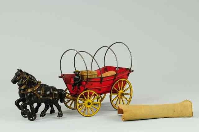 Appraisal: CONESTOGA WAGON Kyser Rex cast iron red embossed wagon with