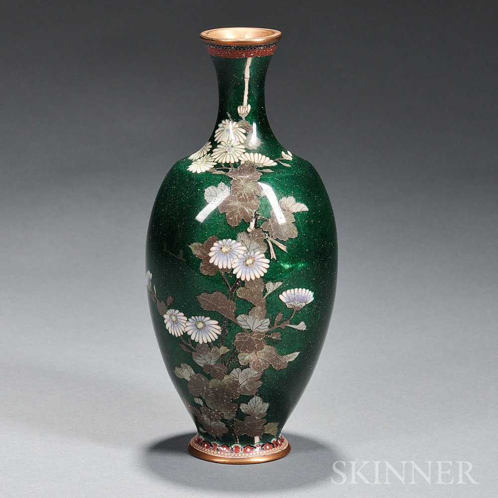 Appraisal: Cloisonne Vase Japan late th early th century rounded baluster