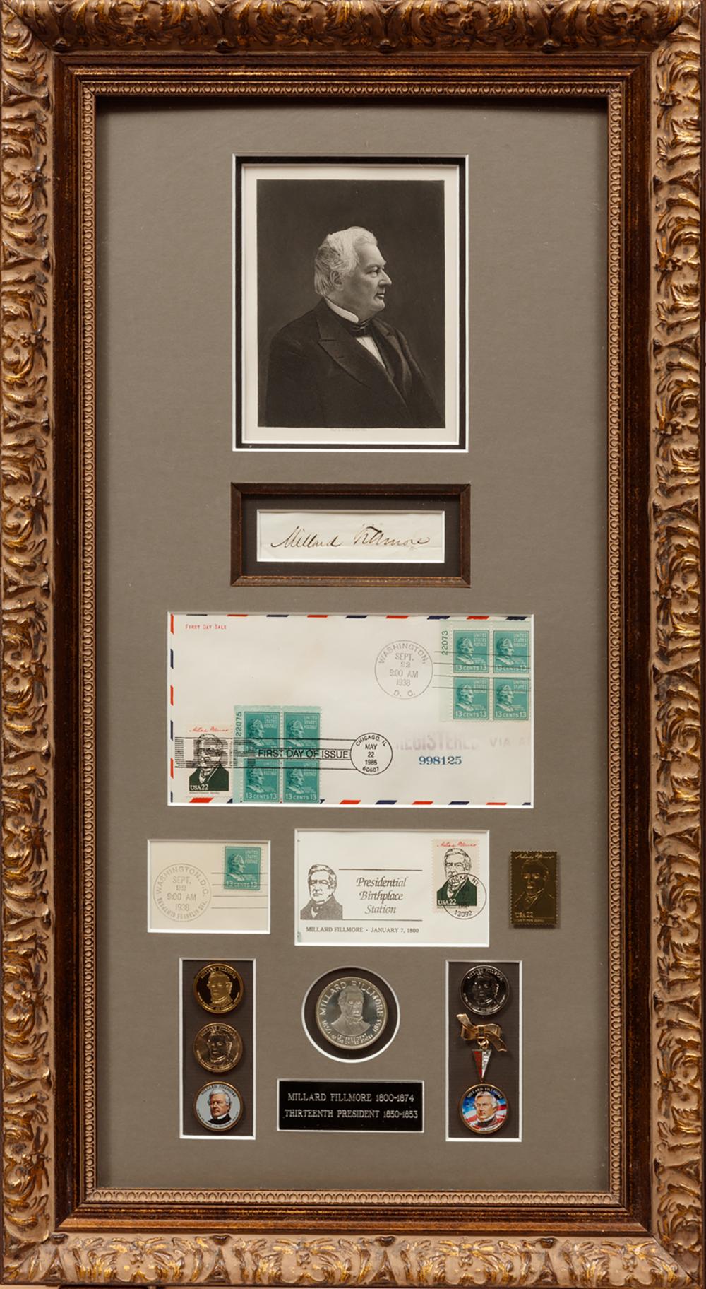 Appraisal: Millard Fillmore th US President - shadowbox presentation incl clipped