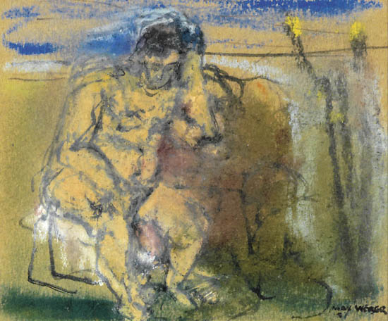 Appraisal: MAX WEBER Seated Nude Color pastels on cream wove paper