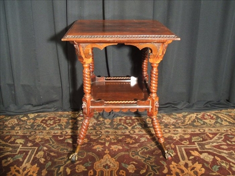 Appraisal: AESTHETIC MOVEMENT STYLE MAHOGANY TABLE Late th century the ornamental