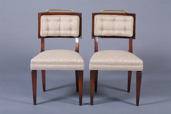 Appraisal: SET FOUR NEOCLASSICAL STYLE MAHOGANY SIDE CHAIRS Mid- th century