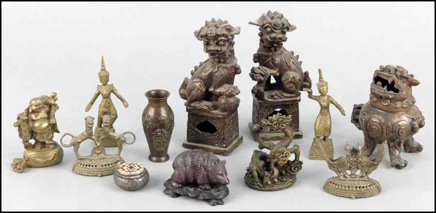 Appraisal: COLLECTION OF ASIAN DECOARTIVE BRONZE AND METAL ITEMS Condition No