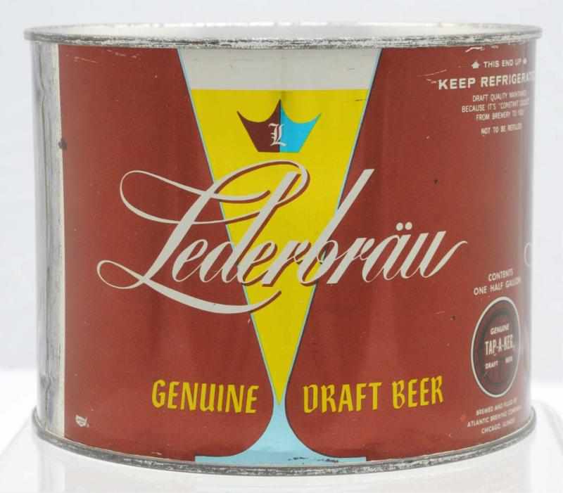 Appraisal: Lederbrau Draft Beer Half-Gallon Beer Can - Very clean Some