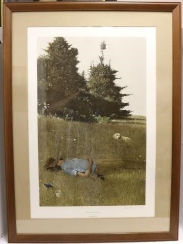 Appraisal: AFTER ANDREW WYETH AMERICAN - OFFSETCOLORED LITHOGRAPH TITLED DISTANT THUNDER