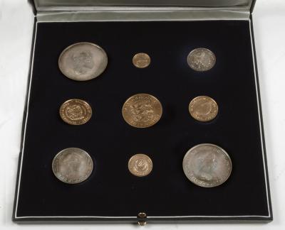 Appraisal: A JERSEY SET OF NINE PROOF COINS comprising gold and