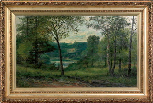 Appraisal: Christopher High Shearer American - oil on canvas landscape with