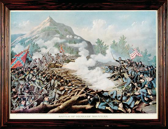 Appraisal: Kurtz Allison American - BATTLE OF KENNESAW MOUNTAIN color print