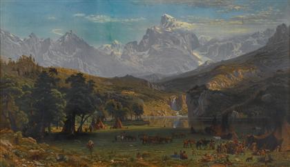 Appraisal: I piece Color Lithograph Augmented by Hand Bierstadt Albert after