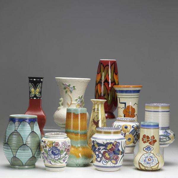 Appraisal: Twelve English vases all th C Five by Poole three