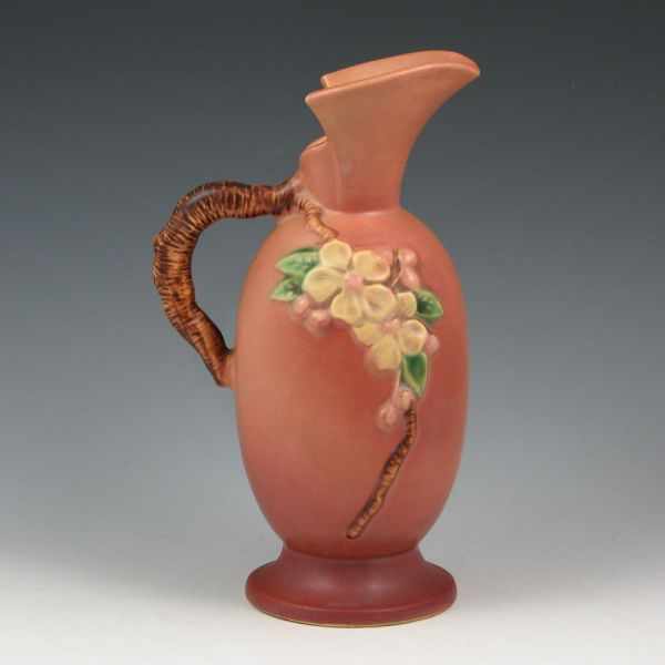 Appraisal: Roseville Apple Blossom ewer in pink and mauve Marked Roseville