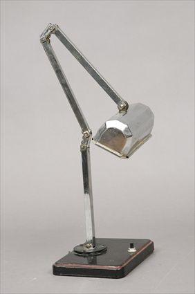 Appraisal: Art Deco Chrome and Enameled Metal Desk Lamp in