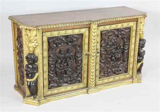 Appraisal: A th century Flemish carved oak and parcel gilt table