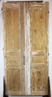 Appraisal: Antique stripped pine doors Antique stripped pine doors h x