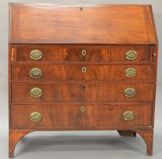 Appraisal: Federal mahogany desk having slant lid over four drawers set