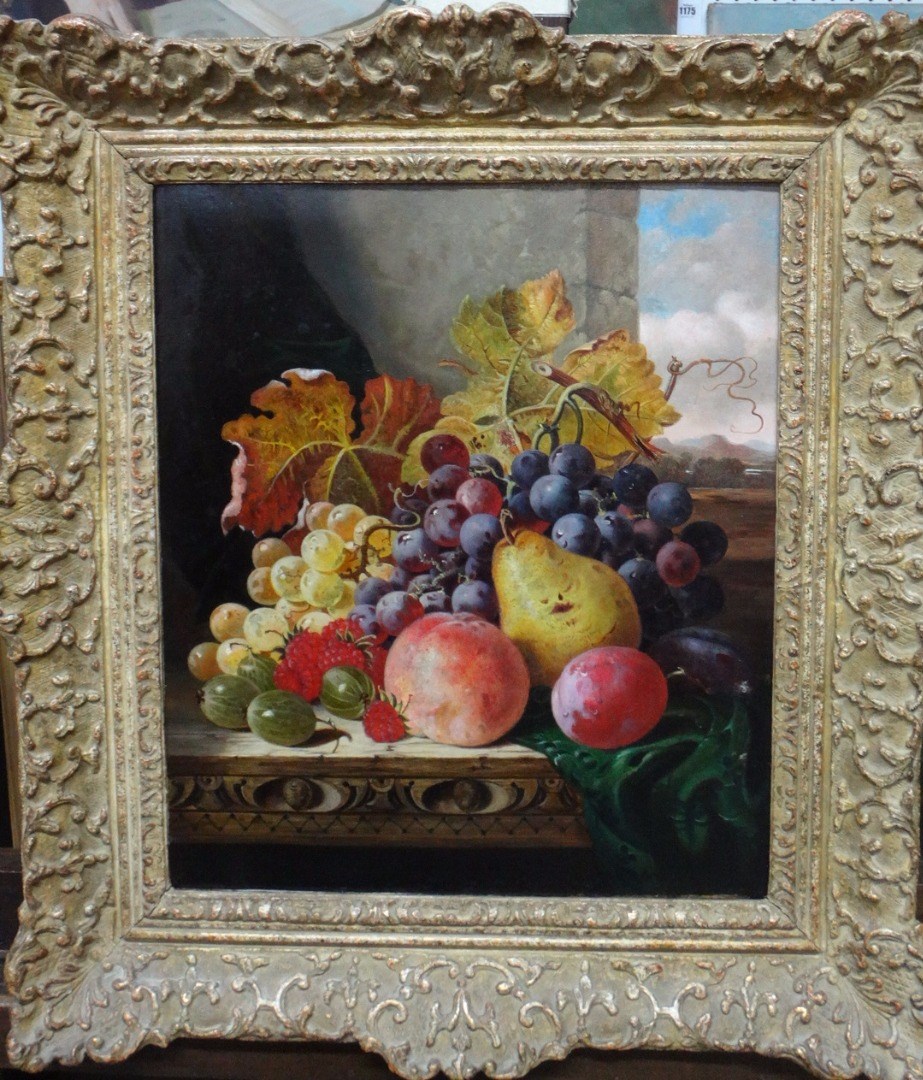 Appraisal: Follower of Edward Ladell Still life of fruit oil on